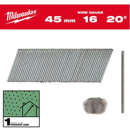 Набор гвоздей для нейлера MILWAUKEE 15G/20°/32мм, 2000 шт (4932492584)