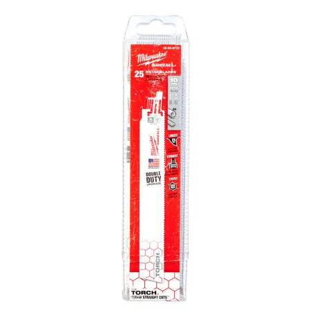 Полотно для сабельных пил MILWAUKEE TORCH, 230х2,5 мм, (25шт), (металл) (48008713)