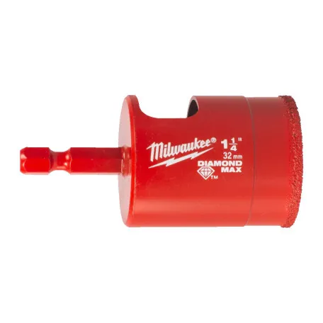 Коронка алмазная MILWAUKEE Diamond Plus/Max, диаметр 32,0 мм (1/4'' Hex) (сверление с водой) (4932498352)