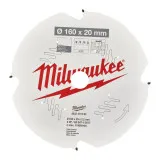 Диск пильный по фиброцементу PFTE MILWAUKEE, Ø160х20х2, 2мм, 4 зуб. (4932471293)