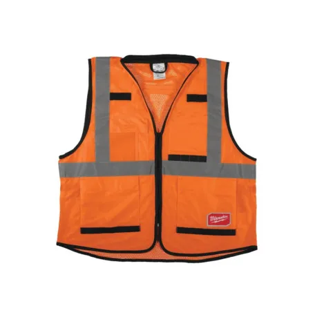 Жилет сигнальный, MILWAUKEE Hi-Viz PREMIUM, оранжевый, размер, S/M, (4932471898)