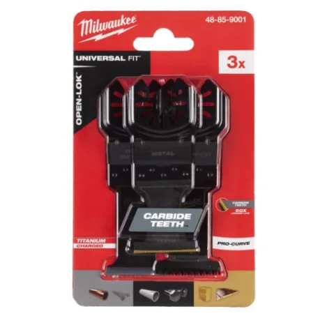 Набор полотен для мультитула Bi-Metal Carbide OPEN-LOK MILWAUKEE WM, 3шт (48859001)