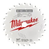 Диск пильный по дереву PFTE MILWAUKEE, Ø165х20х2,2мм, 24 зуб. (4932471294)