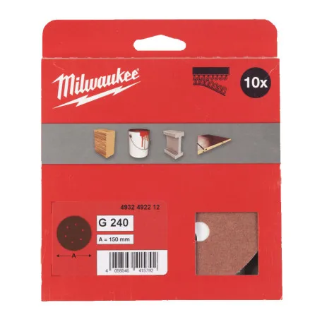 Шлифовальный круг MILWAUKEE Ø150/6 HL, зерно 240, 10шт (4932492212)