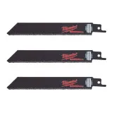Полотно для сабельных пил Carbide Grit MILWAUKEE, 150мм, (3шт) (чугун, фиберглас) (48471420)
