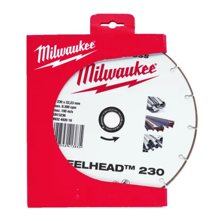 Диск алмазный MILWAUKEE Speedcross STEELHEAD 230, диаметр 230 мм, (металл, нержавейка) (4932492016)