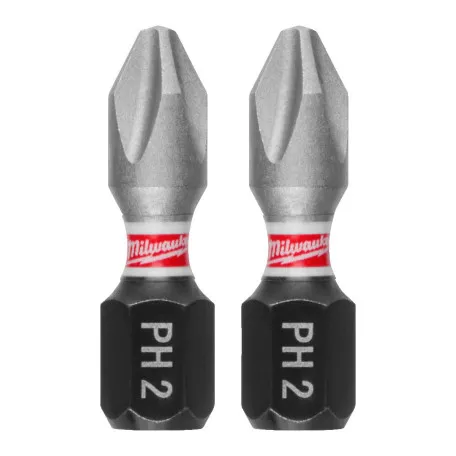 Бита MILWAUKEE SHOCKWAVE, PH2, 25мм, (3 шт.) (4932500353)
