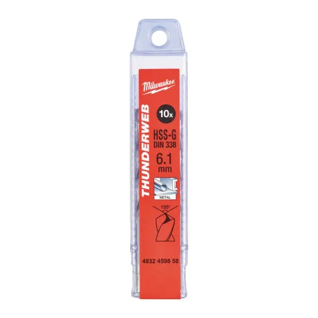 Сверло по металлу THUNDERWEB HSS-G MILWAUKEE DIN338 6,1х101х63мм 10шт (4932459858)
