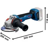 Шліфмашина кутова акумуляторна Bosch GWS 18V-11 S Professional з АКБ GBA 18V 5 Аг та ЗП GAL 1880 CV, у L-BOXX 136, Ø125 мм (06019N4003)