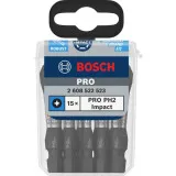 Биты Bosch Pro Phillips Impact PH2, 55 мм, 15 шт (2608522523)