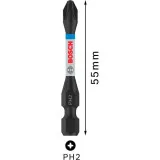 Биты Bosch Pro Phillips Impact PH2, 55 мм, 2 шт (2608522520)