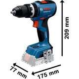 Дриль-шурупокрут ударний акумуляторний Bosch GSB 18V-65 Professional без АКБ та ЗП, у картонній коробці, 65 Н·м (06019N3300)