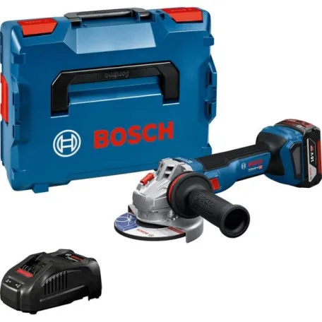 Шліфмашина кутова акумуляторна Bosch GWS 18V-11 S Professional з АКБ GBA 18V 5 Аг та ЗП GAL 1880 CV, у L-BOXX 136, Ø125 мм (06019N4003)