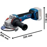 Шліфмашина кутова акумуляторна Bosch GWS 18V-11 Professional з 2 АКБ GBA 18V 5 Аг та ЗП GAL 1880 CV, у L-BOXX 136, Ø125 мм (06019N4103)