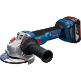 Шліфмашина кутова акумуляторна Bosch GWS 18V-11 Professional з 2 АКБ GBA 18V 5 Аг та ЗП GAL 1880 CV, у L-BOXX 136, Ø125 мм (06019N4103)