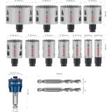Набор коронок Bosch PRO Multi Material PC Plus, Ø20/22/25/32/35/40/44/51/60/64/76 мм, 14 предметов (2608594425)