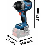 Гайковерт ударный аккумуляторный Bosch GDS 18V-750 C Professional с 2 АКБ ProCORE18V 8 Ач и ЗУ GAL 1880 CV, с модулем Bluetooth в L-BOXX 136, 750 Н·м, срыв 1000 Н·м (06019L90
