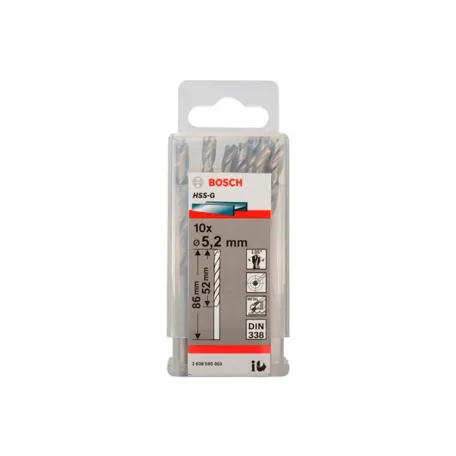 Сверло по металлу Bosch HSS-G, 5.2x86 мм (10 шт.) (2608595063)