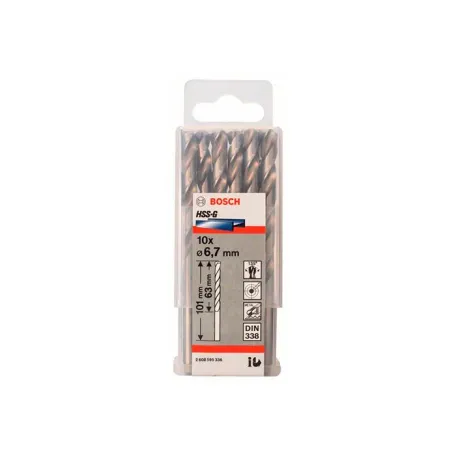 Сверло по металлу Bosch HSS-G, 6.7x101 мм (10 шт.) (2608595336)