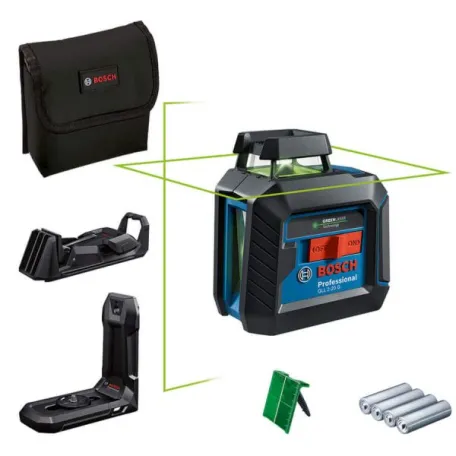 Лазерний нівелір Bosch GLL 2-20 G Professional із тримачем, стельовим кріпленням і 4 батарейками (0601065000)