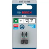 Биты Bosch Pro Pozidriv Impact PZ1, 25 мм, 2 шт (2608522400)