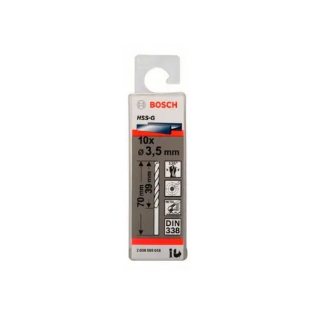 Сверло по металлу Bosch HSS-G, 3.5x70 мм (10 шт.) (2608595058)
