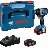 Гайковерт ударный аккумуляторный Bosch GDS 18V-750 C Professional с 2 АКБ GBA 18V 5 Ач и ЗУ GAL 18V-40, в L-BOXX 136, 750 Н·м, срыв 1000 Н·м (06019L9003)