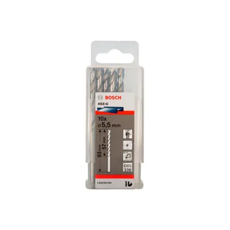 Сверло по металлу Bosch HSS-G, 5.5x92 мм (10 шт.) (2608595064)