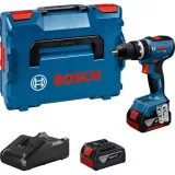 Дриль-шурупокрут ударний акумуляторний Bosch GSB 18V-65 Professional з 2 АКБ GBA 18V 5 Аг та ЗП GAL 18V-40, у L-BOXX 136N, 65 Н·м (06019N3303)