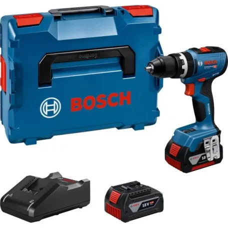 Дриль-шурупокрут ударний акумуляторний Bosch GSB 18V-65 Professional з 2 АКБ GBA 18V 5 Аг та ЗП GAL 18V-40, у L-BOXX 136N, 65 Н·м (06019N3303)