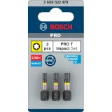 Набір біт Bosch Pro Torx Impact Set T25/30/40, 25 мм, 3 шт (2608522479)