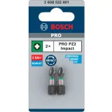 Ударна бита Bosch Impact Control PZ2 25 мм, 2 шт (2608522401)