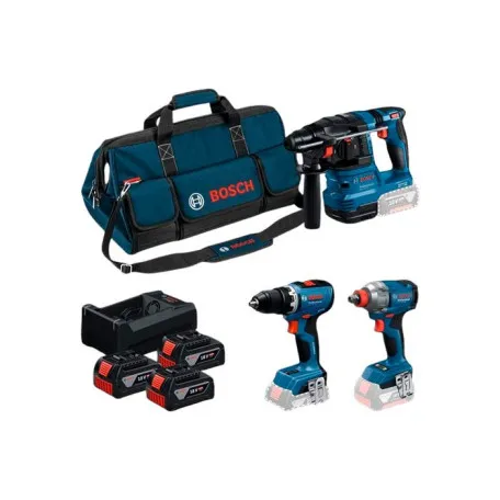 Комбо-набор Bosch GSR 18V-65 + GDX 18V-285 + GBH 18V-22, 3× GBA 5,0 Ач, GAL 12V-18V-80, M-BAG (0615A50093)