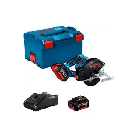 Пила циркулярна акумуляторна Bosch Professional GKM 18V-50 у L-BOXX 238 з 2 АКБ GBA 18V 5,0 Аг та ЗП GAL 18V-40, Ø136 мм, пропил до 50 мм (06016B8002)