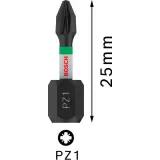 Биты Bosch Pro Pozidriv Impact PZ1, 25 мм, 2 шт (2608522400)