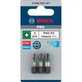 Набір біт Bosch Pro Pozidriv Impact Set PZ1/2/3, 25 мм, 3 шт (2608522471)