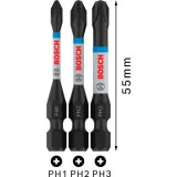 Набір біт Bosch Pro Phillips Impact Set PH1/2/3, 55 мм, 3 шт (2608522491)