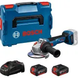 Шліфмашина кутова акумуляторна Bosch GWS 18V-11 Professional з 2 АКБ GBA 18V 5 Аг та ЗП GAL 1880 CV, у L-BOXX 136, Ø125 мм (06019N4103)