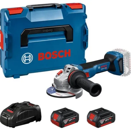 Шліфмашина кутова акумуляторна Bosch GWS 18V-11 Professional з 2 АКБ GBA 18V 5 Аг та ЗП GAL 1880 CV, у L-BOXX 136, Ø125 мм (06019N4103)