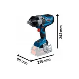 Гайковерт ударный аккумуляторный Bosch GDS 18V-1600 HC, 1600 Н·м (06019M1000)