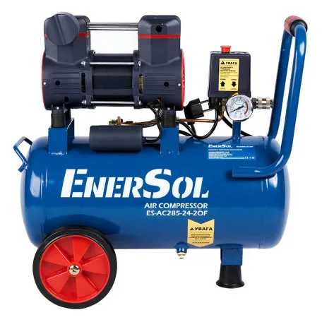 Компресор повітряний безмасляний EnerSol 24л, 8бар, 285л/хв (ES-AC285-24-2OF)