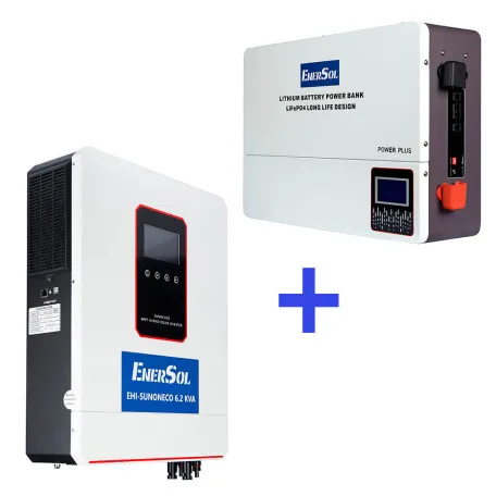 Комплект EnerSol: інвертор SUNONECO 6,2кВт + батарея 51,2В 5,12 кВт·год (EHI-SUNONECO6.2KW+EB-SK-51.2V100Ah)