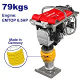 Вибротрамбовка бензиновая EMTOP, 4,8 кВт (6,5 к. с.), 10 кН, 33х29 см (ETRR657902)