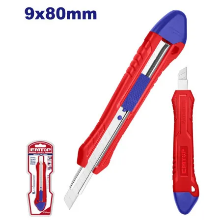 Нож сегментный EMTOP, 9 мм x 80 мм (ESNK09101)