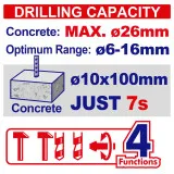Перфоратор аккумуляторный EMTOP, 2,5 Дж, SDS plus, 42 В (ELRH422682)