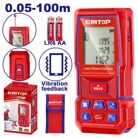 Дальномер лазерный EMTOP, 0,05-100 м, ±2,0 мм (ELDD1008)