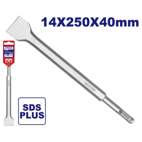 Зубило SDS-plus EMTOP, 14 × 250 × 40 мм, плоске (ECHS132501)