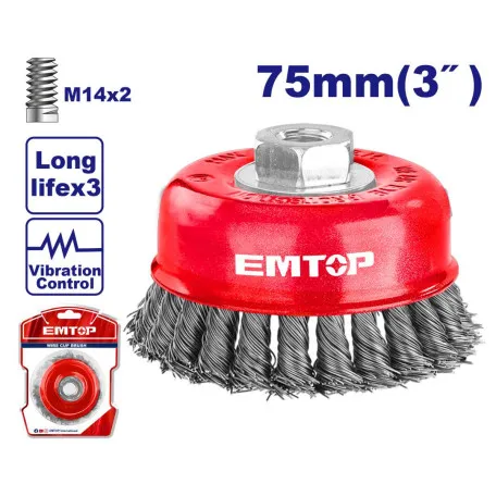 Щётка по металлу EMTOP, 75 мм (3
