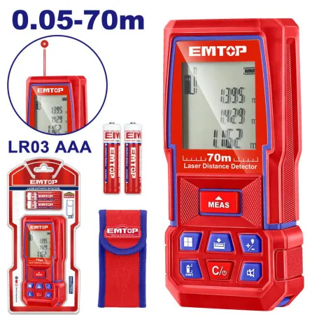 Лазерный дальномер EMTOP, 70 м, ± 2.0 мм. (ELDD0701)