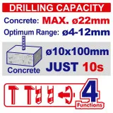 Перфоратор аккумуляторный EMTOP, 20V, 0-5400 уд/мин, 2 Дж (ELRH212282)